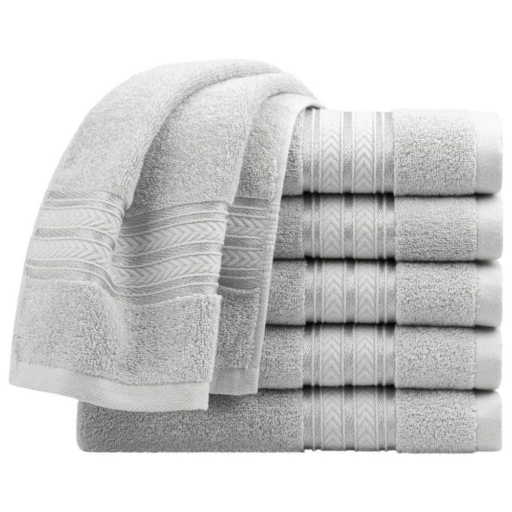 Hand Towels 100% Cotton 6 Pcs Ringspun Face Towels Gray